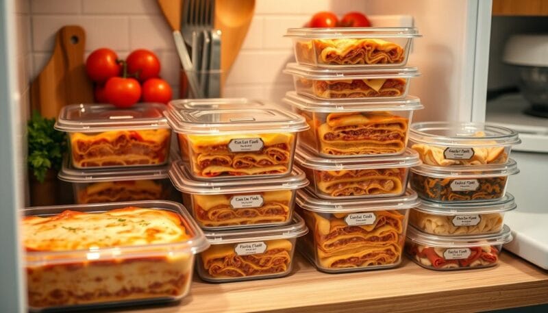 armazenamento de lasanha