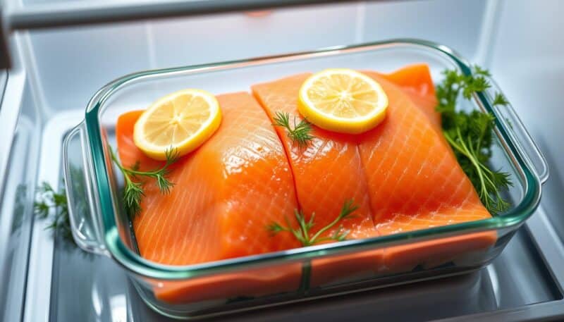 armazenamento de salmão
