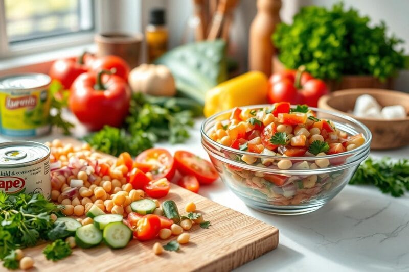 como fazer salada de grão-de-bico