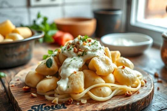 Gnocchi de Batata com Molho de Gorgonzola
