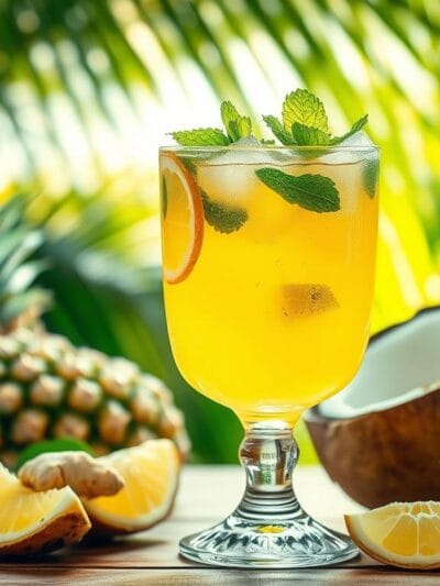 Limonada, gengibre, hortelã