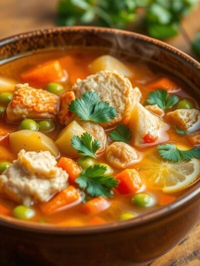 frango, caldo, limão, sopa