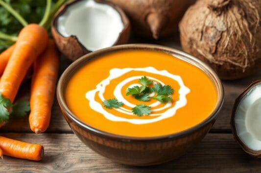 Sopa de Cenoura co leite de coco