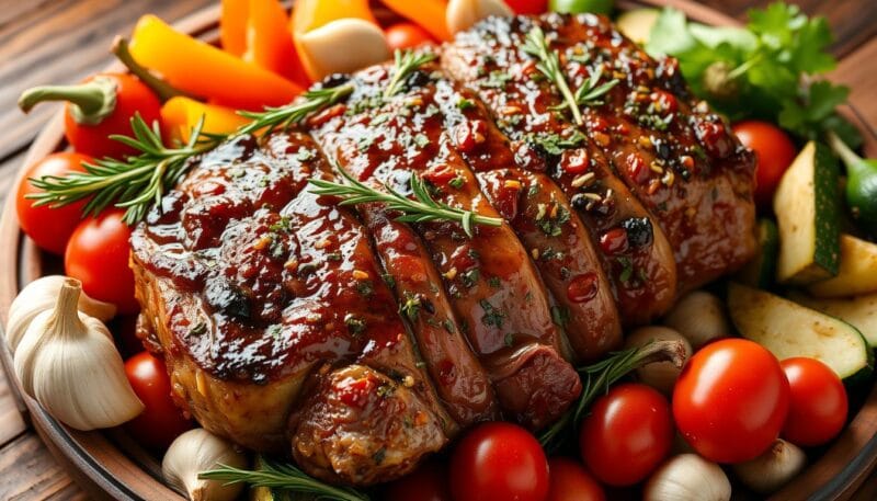 paleta de cordeiro marinada